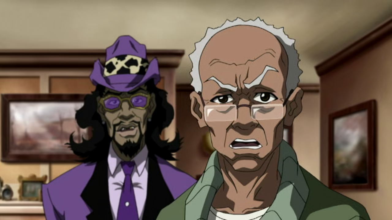 Pimp named slickback. Boondocks сутенер. Slickback Boondocks. Boondocks Pimp named Slickback. Гетто 2х2 сутенер.